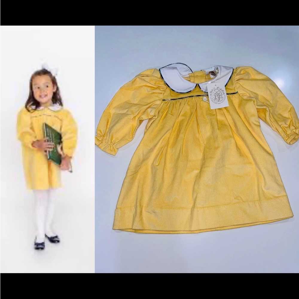 NWT The Beaufort Bonnet Company TBBC Yellow Corduroy Dress Size 18m Maerin Fitz